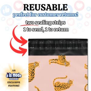 a la mode Mailers Animal Print Cheetah Strawberry Safari Reusable 12.5x15 Poly Mailers 50 Pack - Image 2