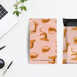 a la mode Mailers Animal Print Cheetah Strawberry Safari Reusable 12.5x15 Poly Mailers 50 Pack - Image 7