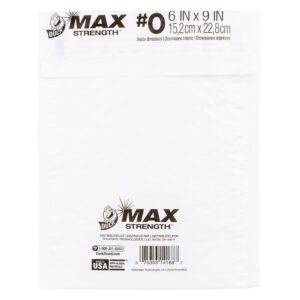 Duck Max Strength Self-Sealing Poly Bubble Mailer 0, 6" x 9", Solid White, 25 Pack - Image 3