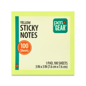 Pen+Gear Sustainable Square Shaped Sticky Notes, 3″ x 3″, Yellow, 100 Sheets