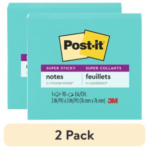 Post-it Super Sticky Notes, 3 in x 3 in, Bright Pink, 1 Pad
