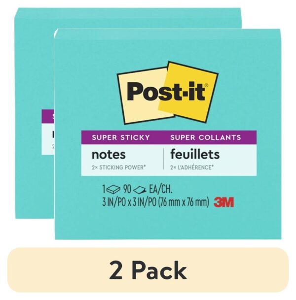 Post-it Super Sticky Notes, 3 in x 3 in, Bright Pink, 1 Pad