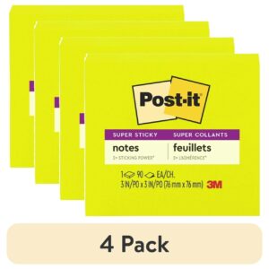 Post-it Super Sticky Notes, 3 in x 3 in, Bright Pink, 1 Pad
