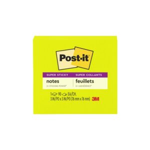Post-it Super Sticky Notes, 3 in x 3 in, Bright Pink, 1 Pad