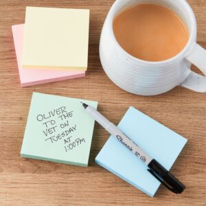 Pen + Gear Sticky Notes, 3 in. x3 in., Assorted Pastel, 100 Shts/Pad, 4 Pads