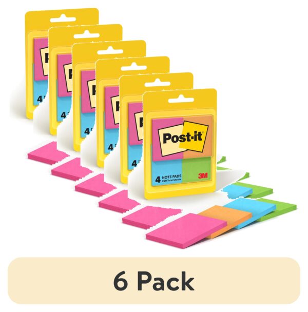 Post-it Notes, 1 3/8 in x 1 7/8 in, Poptimistic, 4 Pads