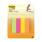 Post-it Page Markers, Assorted Colors , 1/2″ x 2″, 4 Pads