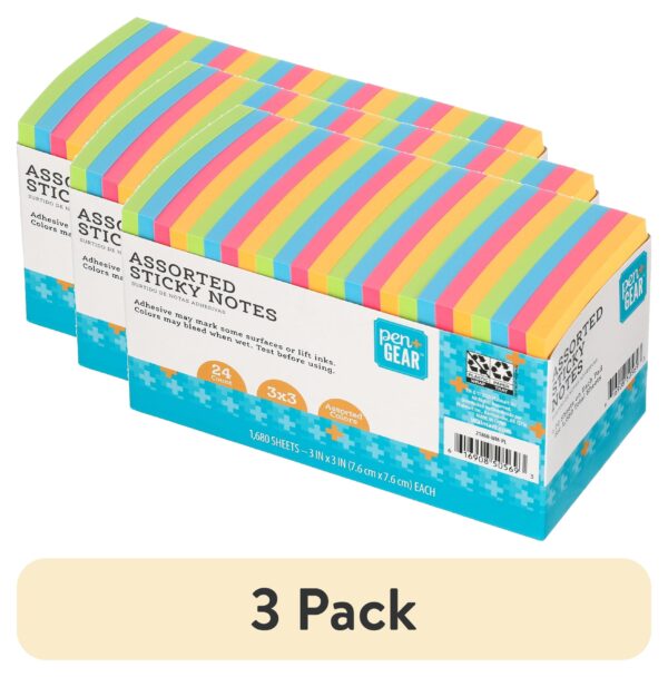 Pen + Gear Paper Sticky Notes, Neon, 3″ x 3″, 1680 Sheets, 24 Counts