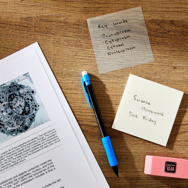 Pen+Gear Semi-Transparent Sticky Notes, 3in x 3in, 50 Sheets, 1 Pad