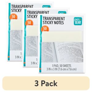 Pen+Gear Semi-Transparent Sticky Notes, 3in x 3in, 50 Sheets, 1 Pad