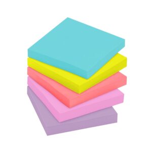 Post-it Super Sticky Notes, 3 in. x 3 in., Supernova Neons, 24 Pads
