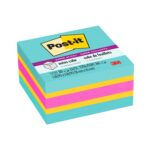Post-it Super Sticky Notes Cube, 3 in x 3 in, Bright Colors, 1 Cube