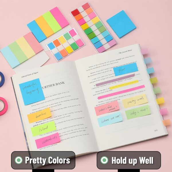 Mr. Pen- Sticky Note and Tape Set, Sticky Index Tabs, Small Sticky Notes, Highlighter Tape, Colorful Sticky Tabs for Notebooks