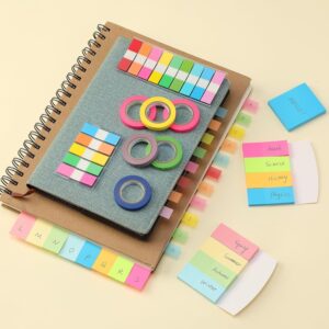 Mr. Pen- Sticky Note and Tape Set, Sticky Index Tabs, Small Sticky Notes, Highlighter Tape, Colorful Sticky Tabs for Notebooks