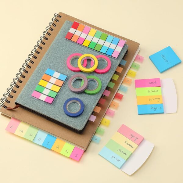 Mr. Pen- Sticky Note and Tape Set, Sticky Index Tabs, Small Sticky Notes, Highlighter Tape, Colorful Sticky Tabs for Notebooks