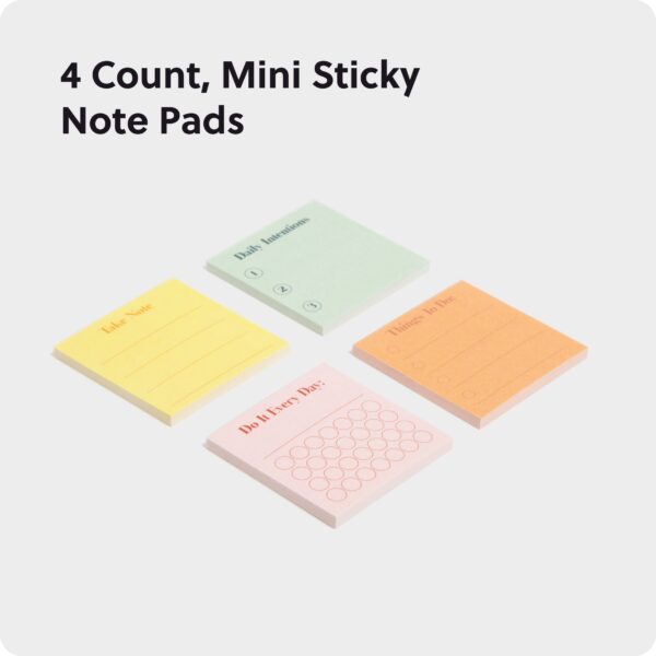 U Brands Mini Sticky Notes, Set of 4, 1.4 x 1.4 in., 25 Sheets Each, Painted Fruits Design