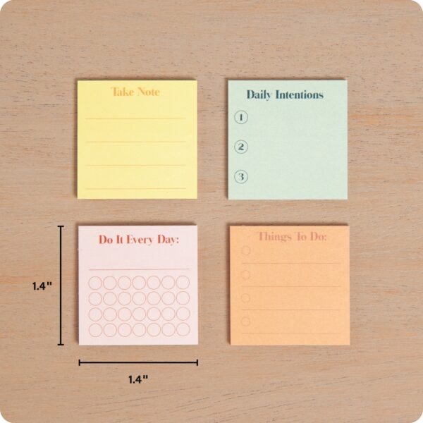 U Brands Mini Sticky Notes, Set of 4, 1.4 x 1.4 in., 25 Sheets Each, Painted Fruits Design