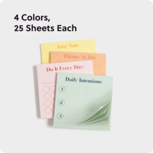 U Brands Mini Sticky Notes, Set of 4, 1.4 x 1.4 in., 25 Sheets Each, Painted Fruits Design