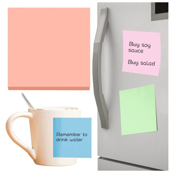 Preplabs Sticky Notes Pastel Sticky Notes – 100-Sheet 3×3″ Super Sticky Notes in Light Pink