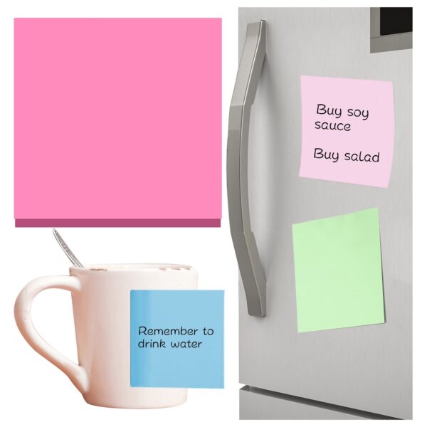Preplabs Sticky Notes Pastel Sticky Notes – 100-Sheet 3×3″ Super Sticky Notes in Light Pink