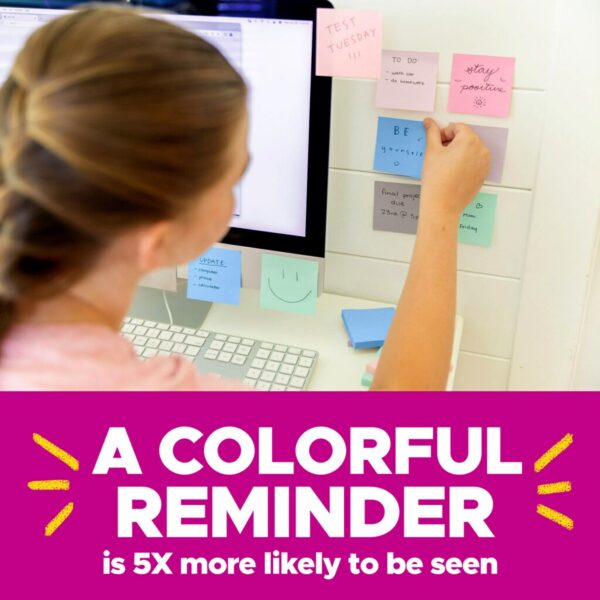 Post-it Recycled Super Sticky Notes Made with 100% Recycled Paper, 3 in x 3 in, Wanderlust Pastels, 5 Pads