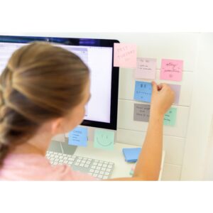 Post-it Recycled Super Sticky Notes Made with 100% Recycled Paper, 3 in x 3 in, Wanderlust Pastels, 5 Pads