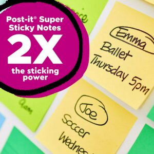 Post-it Recycled Super Sticky Notes Made with 100% Recycled Paper, 3 in x 3 in, Wanderlust Pastels, 5 Pads