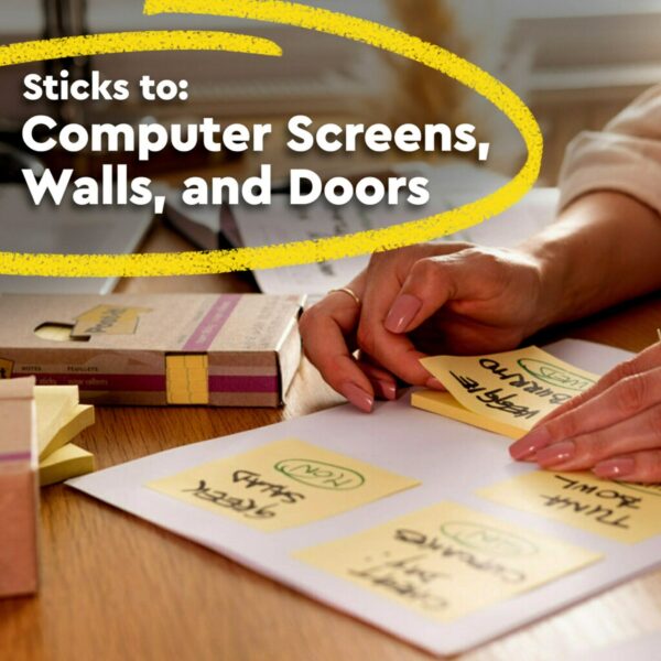 Post-it Recycled Super Sticky Notes Made with 100% Recycled Paper, 3 in x 3 in, Wanderlust Pastels, 5 Pads