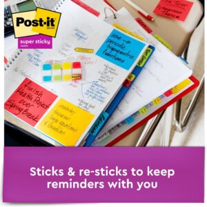 Post-it Super Sticky Notes, 3 in. x 3 in., Playful Primaries, 4 Pads