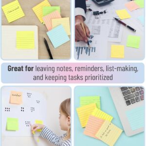 Mr. Pen- Lined Sticky Notes 3×3, 6 Pads, 45 Sheet/Pads, Pastel Colors, Sticky Notes with Lines