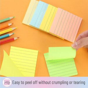 Mr. Pen- Lined Sticky Notes 3×3, 6 Pads, 45 Sheet/Pads, Pastel Colors, Sticky Notes with Lines