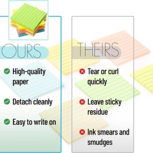 Mr. Pen- Lined Sticky Notes 3×3, 6 Pads, 45 Sheet/Pads, Pastel Colors, Sticky Notes with Lines