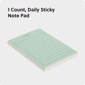 U Brands Daily Sticky Notes with Lines, 4 x 2.9 in., 60 Sheets, Folklore Fauna
