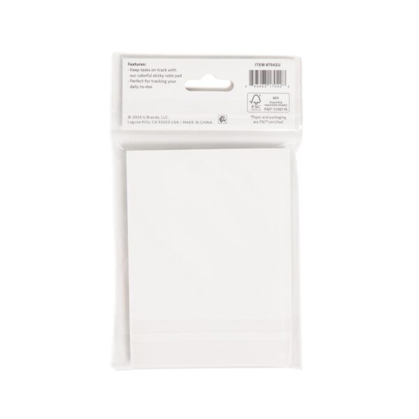 U Brands Daily Sticky Notes with Lines, 4 x 2.9 in., 60 Sheets, Folklore Fauna