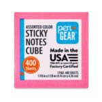 Pen + Gear Sticky Notes Cube 2″ x 2″, 400 Sheets Total, 1 Cube