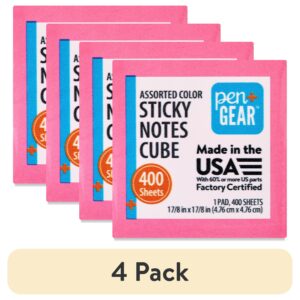 Pen + Gear Sticky Notes Cube 2″ x 2″, 400 Sheets Total, 1 Cube