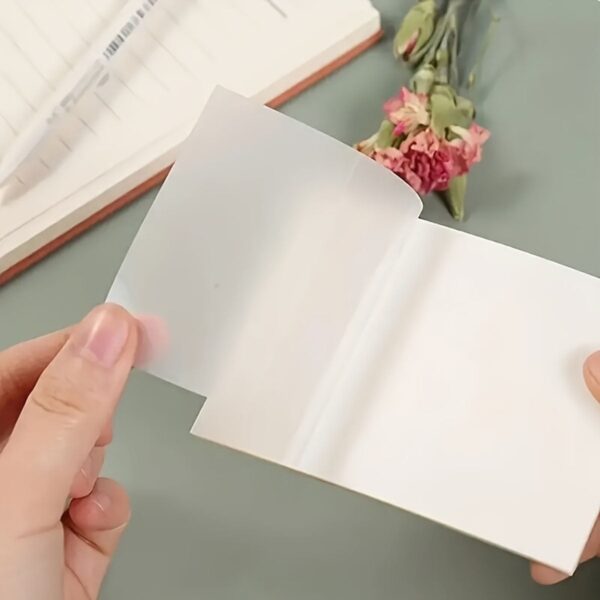 6Pack Transparent Sticky Notes, Clear, 3’’ x 3’’ Translucent, Waterproof See Through, 300 Sheets