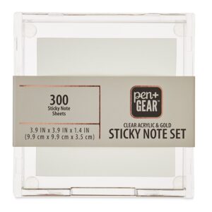 Pen+Gear Gold Sticky Notes, 3.94 x 1.38 x 3.82inch, Gold Color, 300 Count