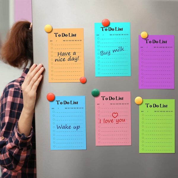 8-Pack Daily To-Do List, 400 Sheets, 10x15cm – Perfect for Planner, Fridge & Grocery Lists Multicolored Lined Sticky Notes