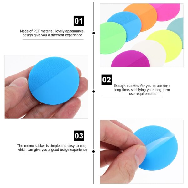 400 Sheets Round Note Pads Bright Self Stick Notes Pads Adhesive Note Pads Memo Label for Office