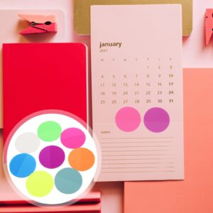 400 Sheets Round Note Pads Bright Self Stick Notes Pads Adhesive Note Pads Memo Label for Office
