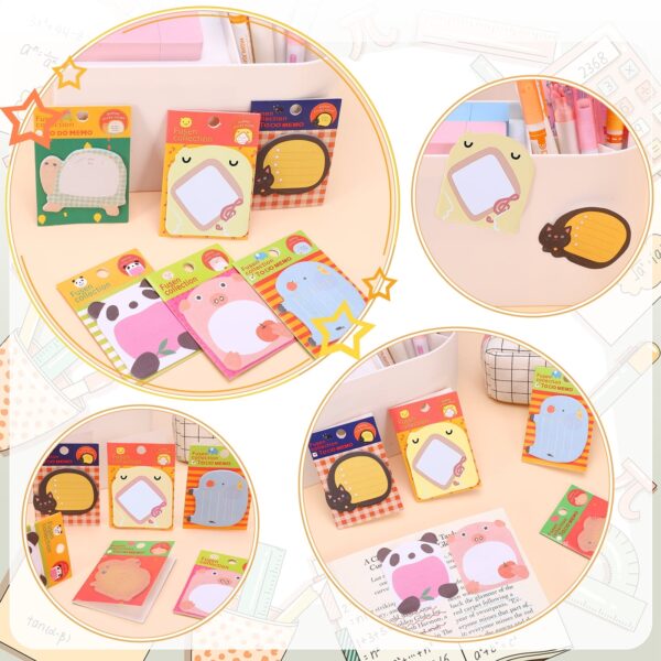 sixwipe 40 Pack 800 Sheets Cute Sticky Notes, Kawaii Cartoon Sticky Notes Bulk, Small Fun Note Pads, Mini Animal Notes for Reminder Notes Kitchen Notepads Office Supplies