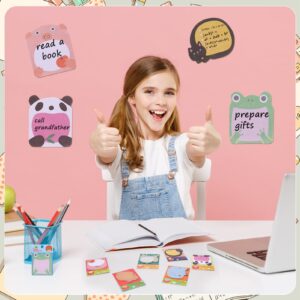 sixwipe 40 Pack 800 Sheets Cute Sticky Notes, Kawaii Cartoon Sticky Notes Bulk, Small Fun Note Pads, Mini Animal Notes for Reminder Notes Kitchen Notepads Office Supplies