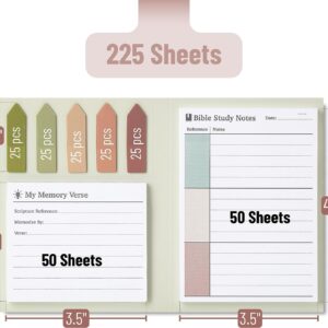 Mr. Pen- Holy Bible Study Sticky Notes, 225 pcs, Vintage Colors, Sticky Note Tabs