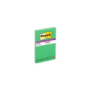 Post-it Super Sticky Notes, Lined, 4″ x 6″, Assorted Greens and Blues, 3 Pads