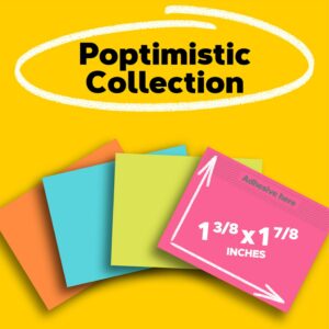 Post-it Notes, 1 3/8 in. x 1 7/8 in., Poptimistic, 12 Pads