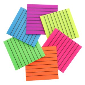 unbranded 6 Sets Highlighter Sticky Tabs Fluorescent Notes Book Strips Stickers