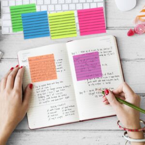 unbranded 6 Sets Highlighter Sticky Tabs Fluorescent Notes Book Strips Stickers