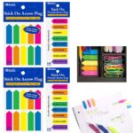 820 Sheets Neon Sticky Notes Flags Arrow Memo Sign Here Tabs Classroom Supplies
