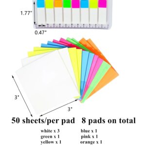 Sticky Notes Transparent Clear Translucent Sticky Tabs 3″x3″ Waterproof Book Annotation Supplies for Home Office 560 Pcs